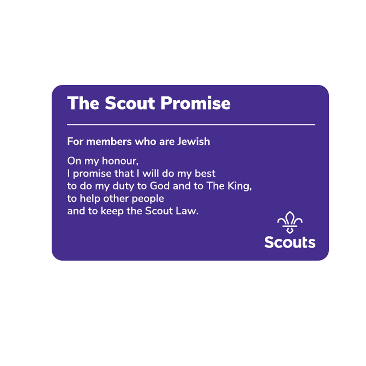 Scout Promise Card Jewish Scouts Sections