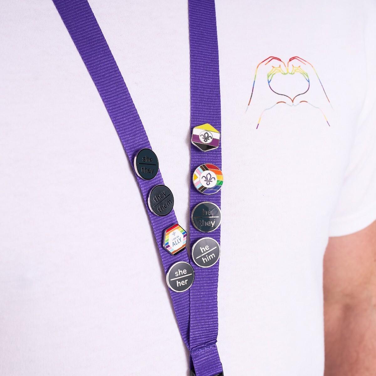 Pronoun Pin Rainbow Wings With Chain Enamel Pin Brooch LGBT Pride Badge Backpack Collar Pins Hat Jewelry... Black Cat Pin