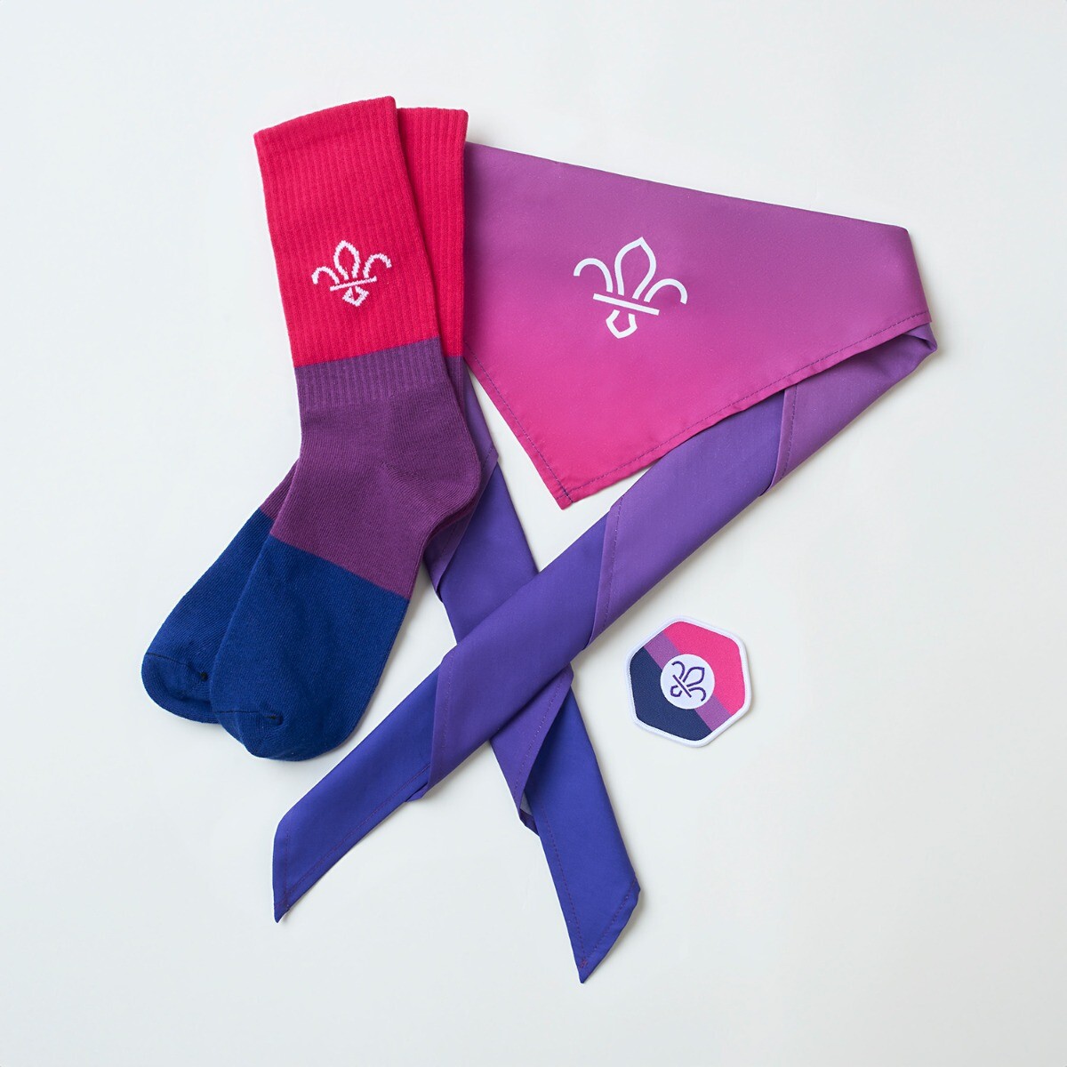 Scout Pride Ombre Scarf / Necker - Bisexual Flag