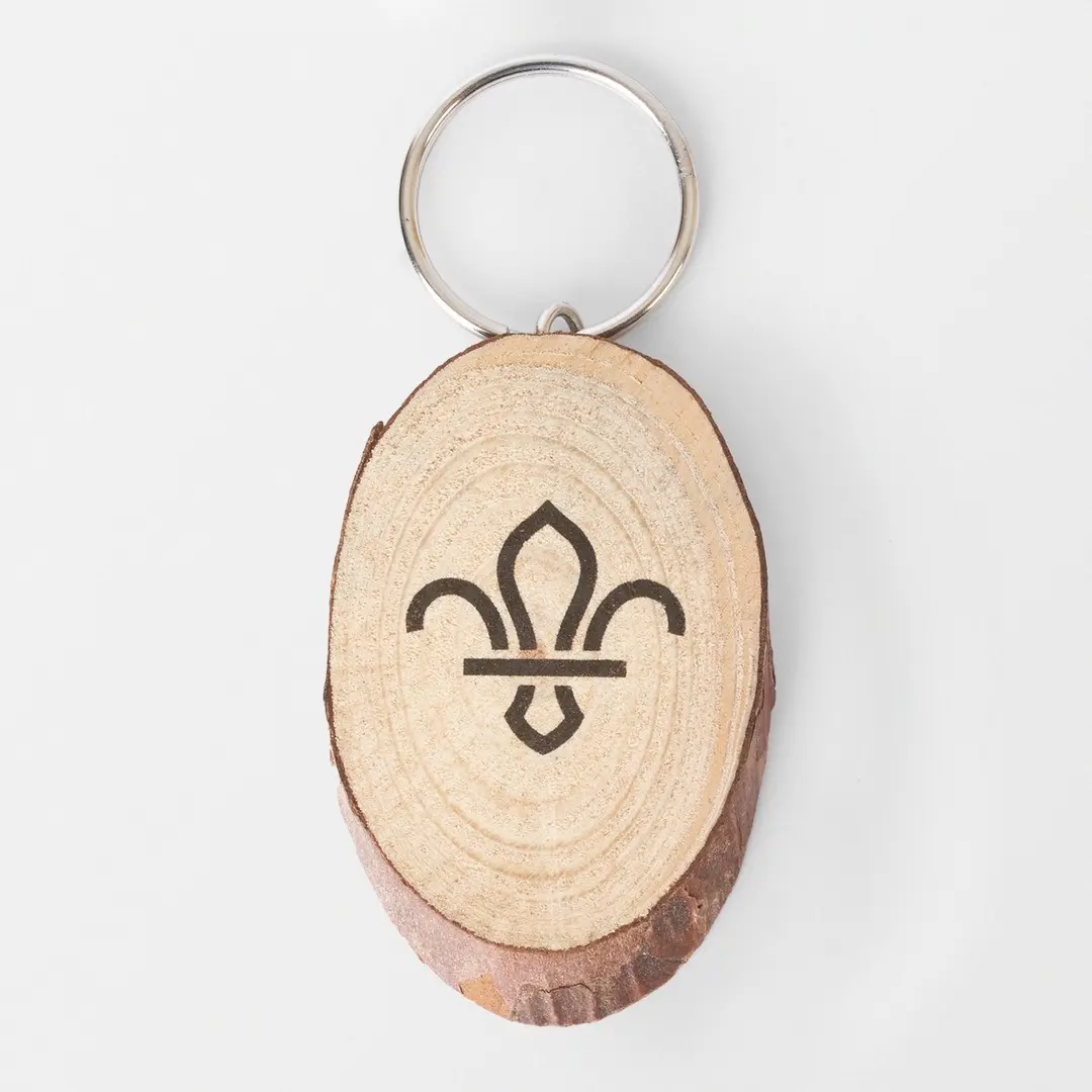 Scouts Wooden Keyring with Stacked Logo Sticks FDL Design