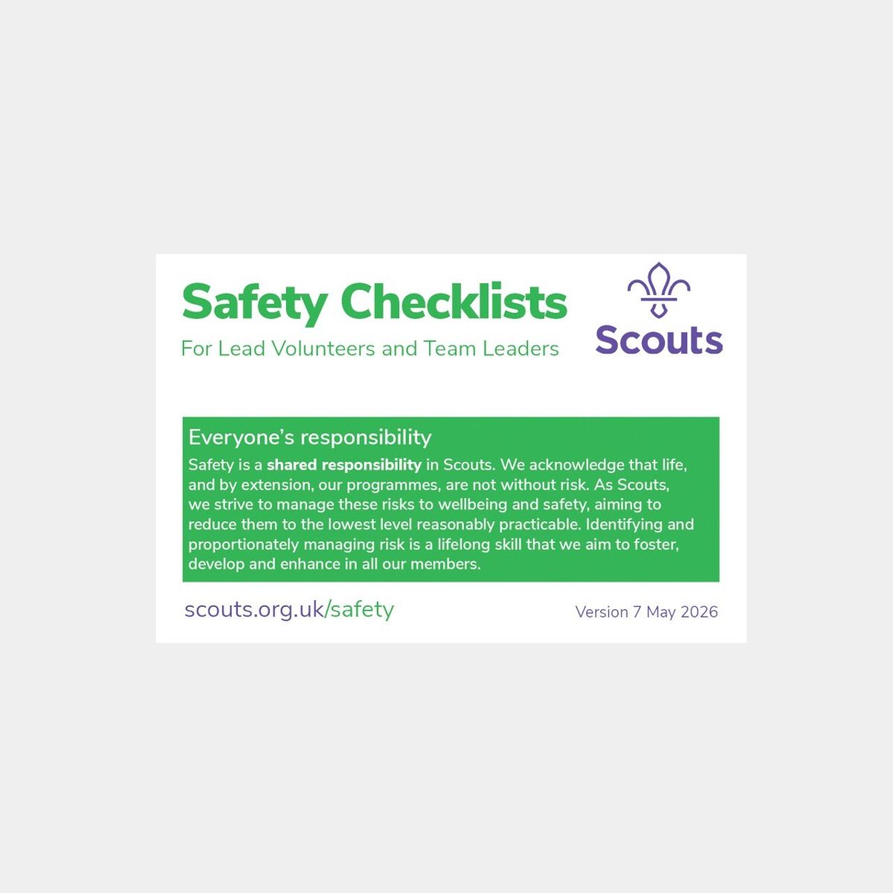 The Scouts - Safety Checklist for Lead Volunteers and Team Leaders ...