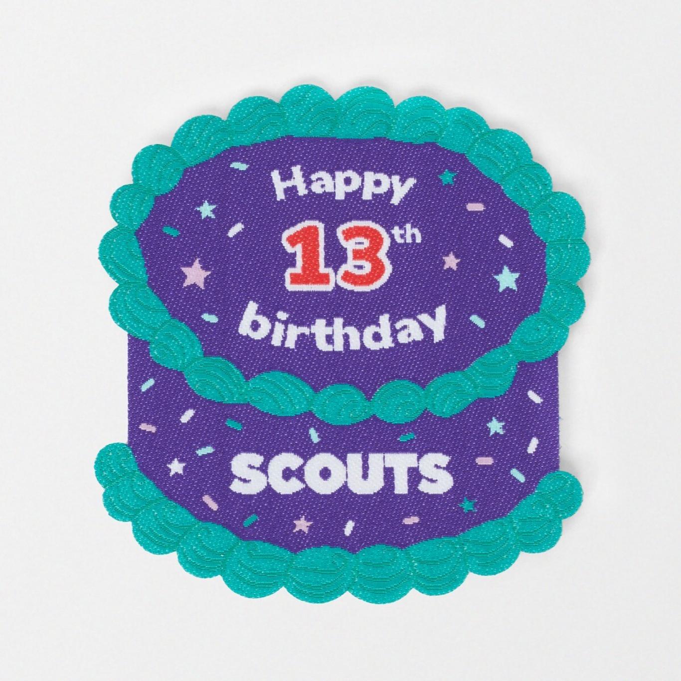 Scouts Happy 13th Birthday Badge | Scouts Badges | Scout Store