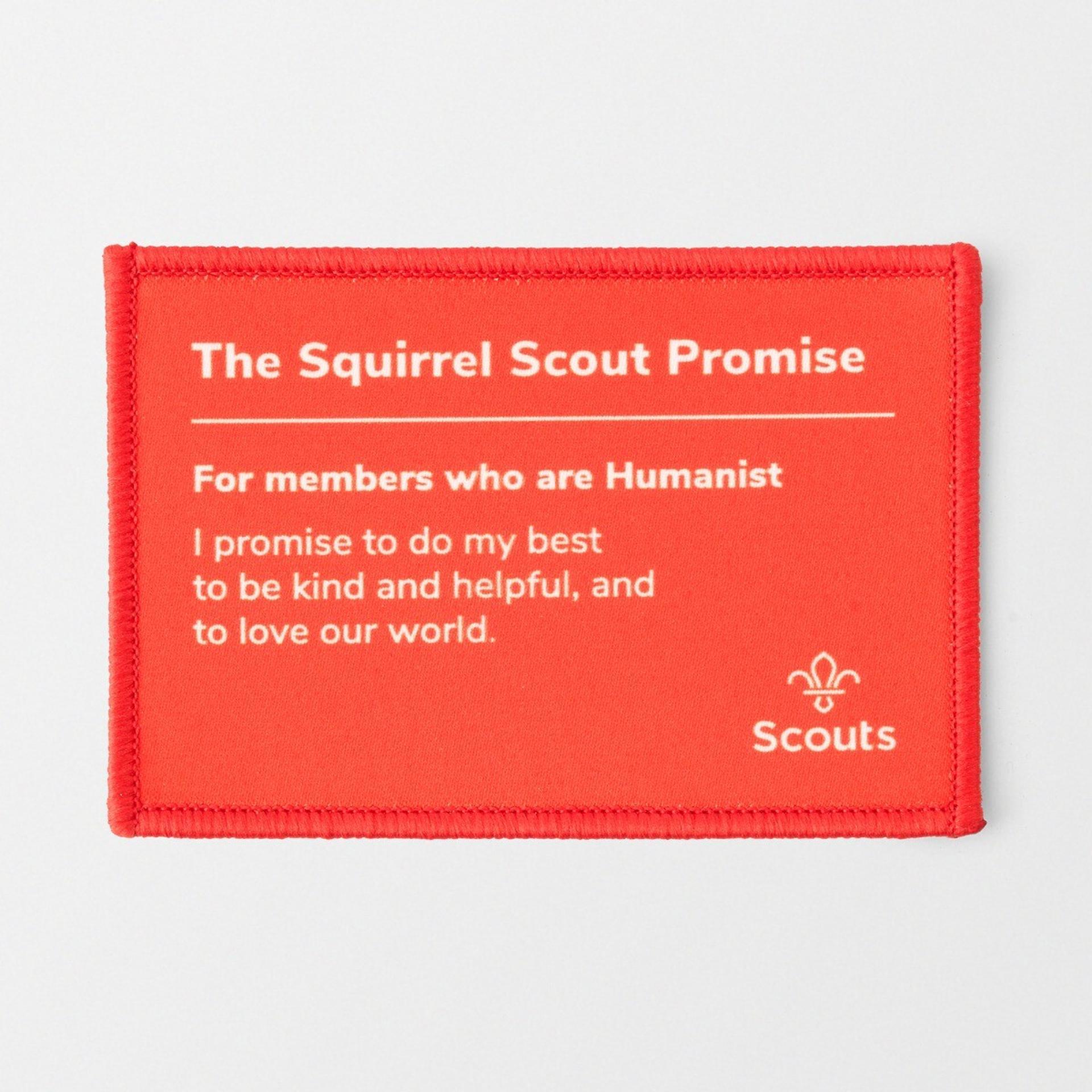 Squirrel Scouts Promise Blanket Badge Humanist Promise Badge