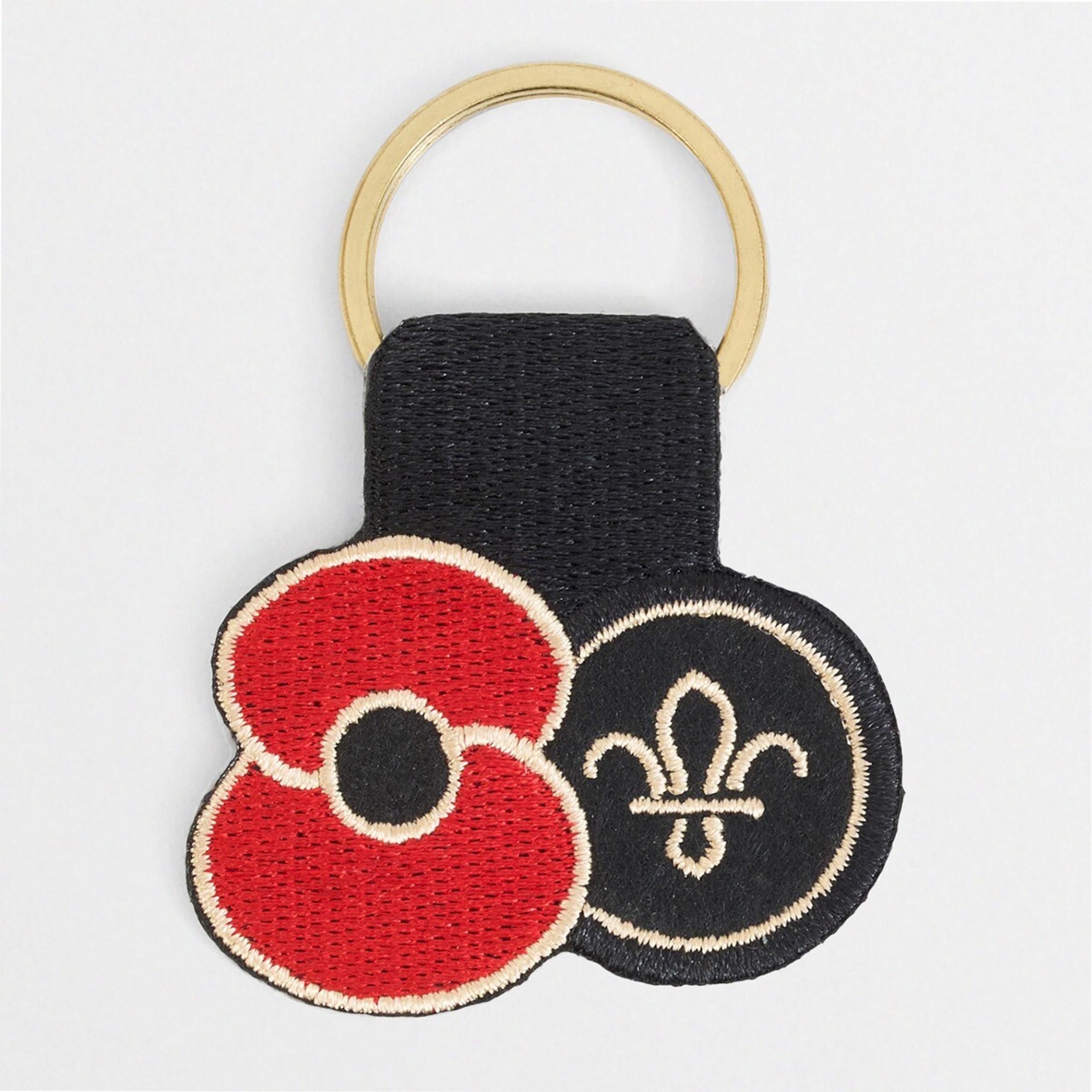 Poppy (RBL) & Scouts Embroidered Badge Keyring | Scout Store