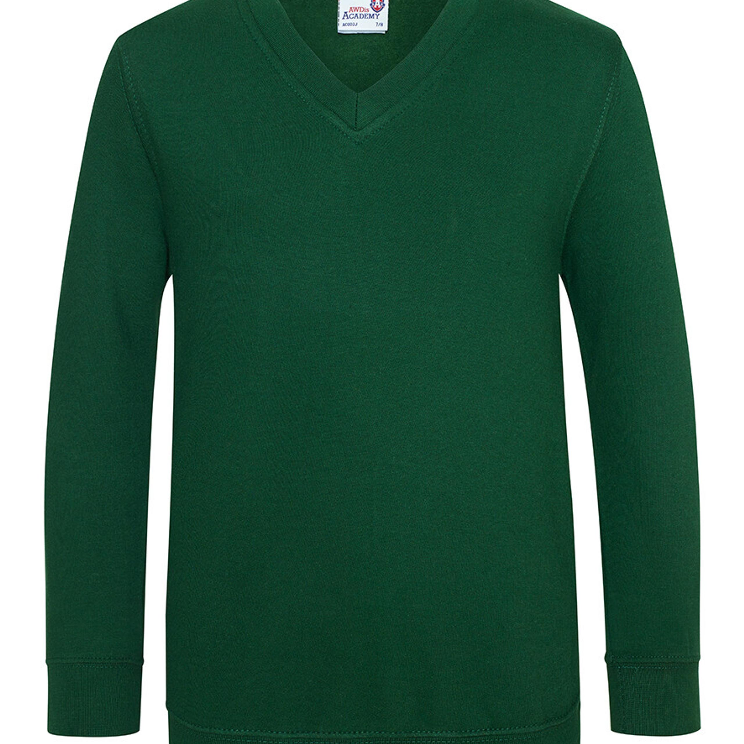 Green School Sweatshirt VNeck School Uniform