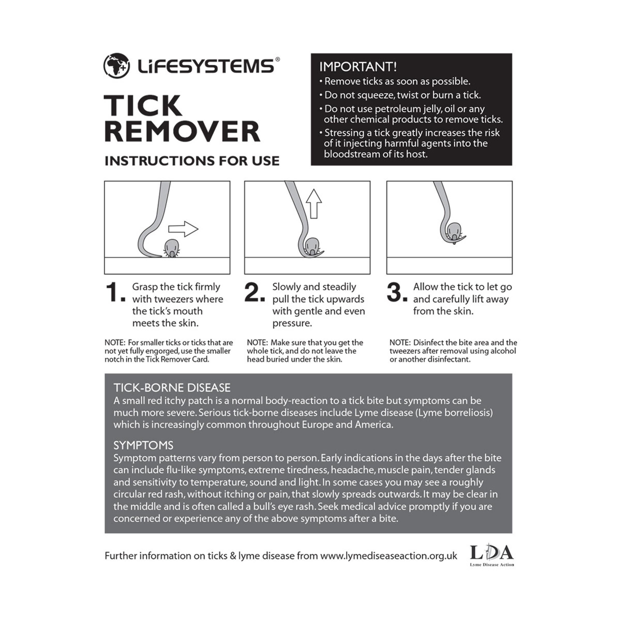 Lifesystems Tick Remover / Tweezers Compact Volunteer Leaders