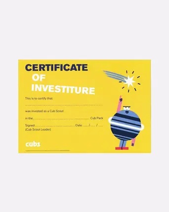 Cubs Investiture Certificates (Pack of 10)
