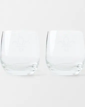 Fleur de Lis Pair of Tumbler Glasses