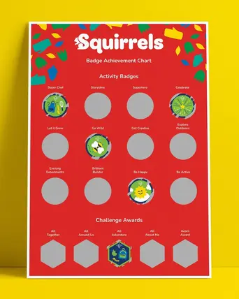 Squirrels A3 Scratch Off Badge Achievement Poster