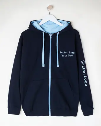 Personalised Zip-Up Hoodie - Bold / Contrast