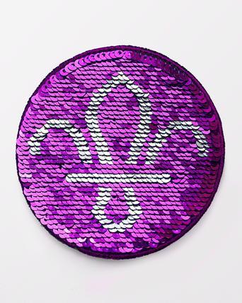 FDL Reversible Purple Sequin Blanket Badge