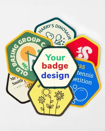 Personalised Custom Printed Badge - Hexagon