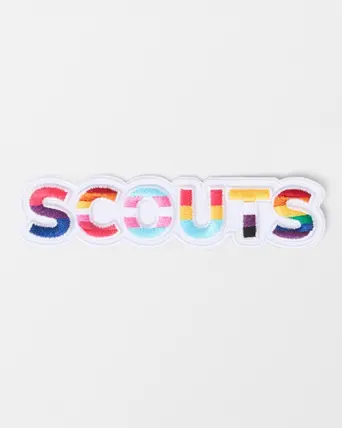 Scout Pride Flags Text Blanket Badge