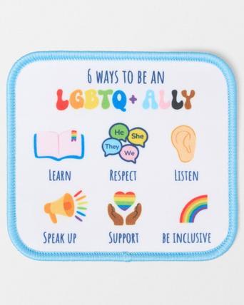 Pride 6 Ways to be an Ally Blanket Badge