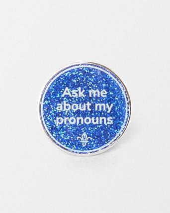 Scout Pride Pronoun Pin Badge - Ask Me