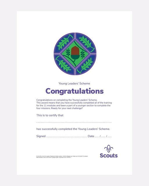 Young Leaders Completing the Scheme Certificate (Pack of 10)