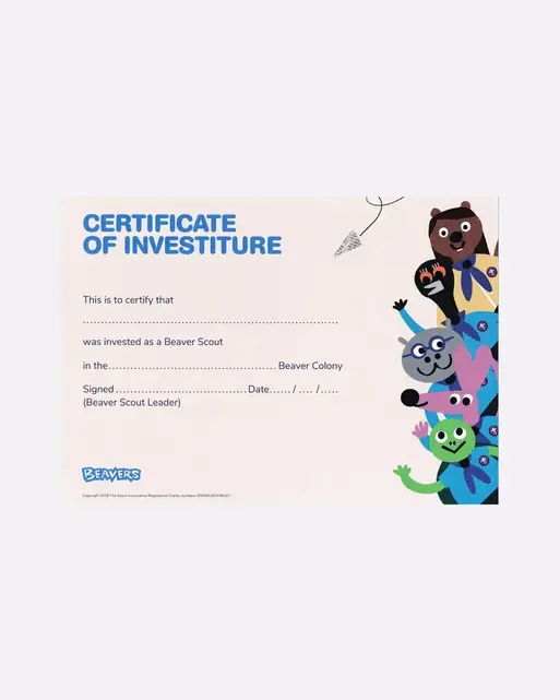 Beavers Investiture Certificates (Pack of 10)