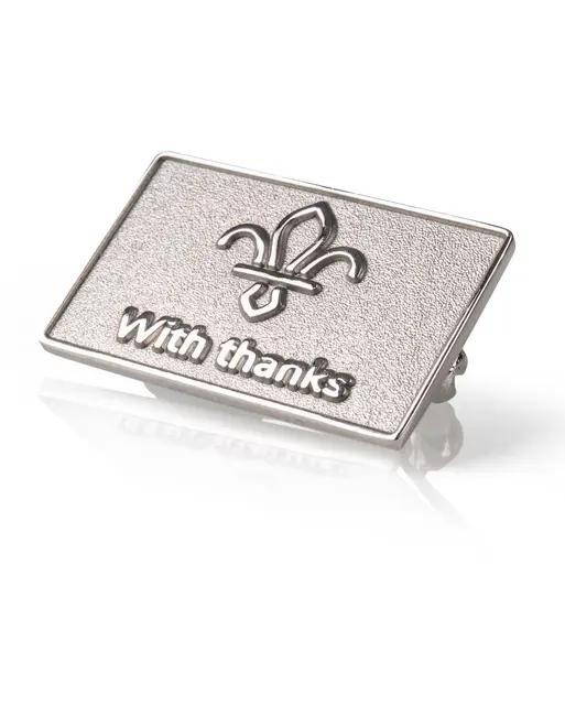 With Thanks Sterling Silver Badge in Box