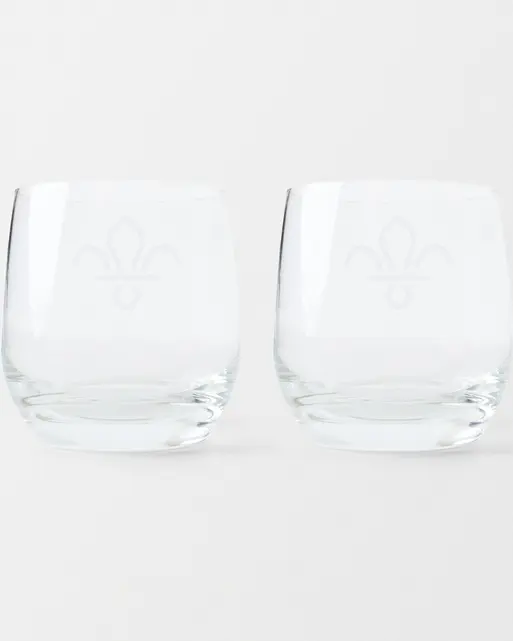 Fleur de Lis Pair of Tumbler Glasses