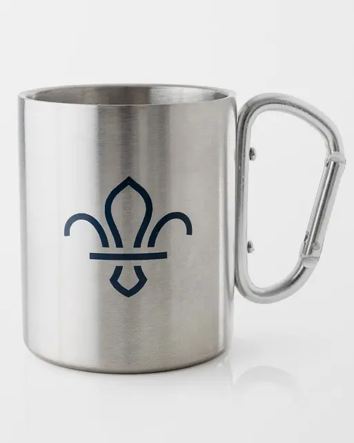 Fleur de Lis Scouts Stainless Steel Karabiner Handle Mug