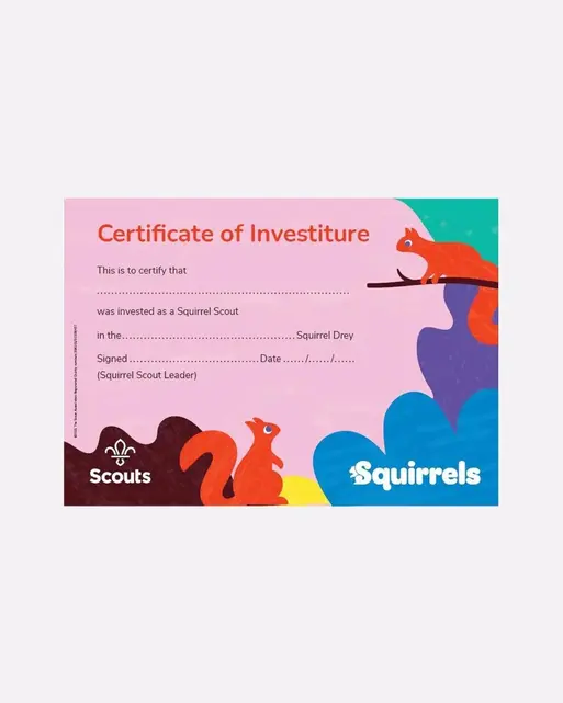 Squirrels Investiture Certificates (Pack of 10)