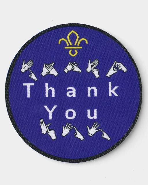 Scouts Thank You Sign Language Blanket Badge