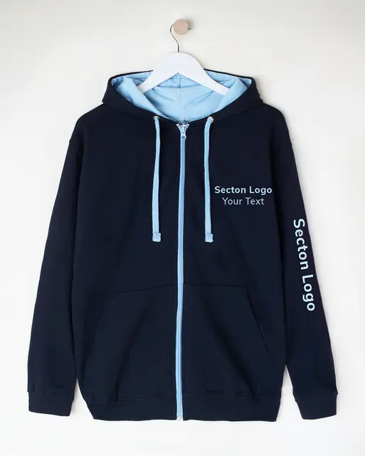 Personalised Zip-Up Hoodie - Bold / Contrast