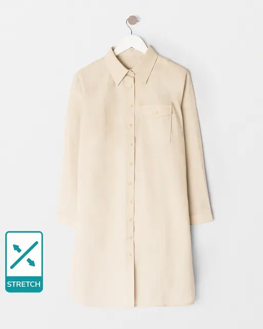 Adult/Network Long Length Uniform Blouse with Stretch