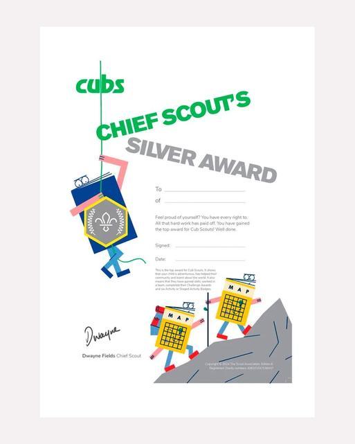 Chief Scout's Silver Award Certificate - Pack of 10