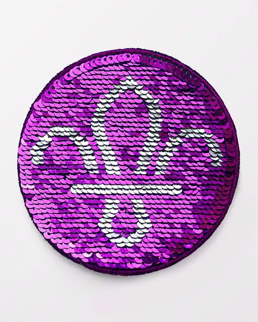 FDL Reversible Purple Sequin Blanket Badge