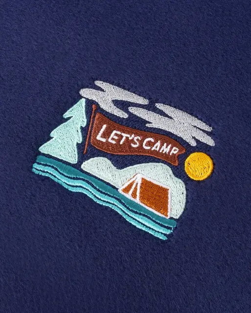 Let's Camp Embroidered Blanket