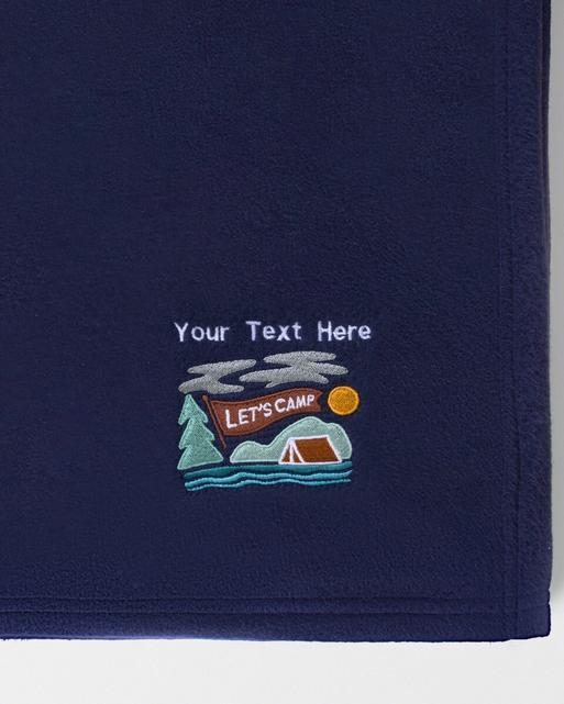 Personalised Let's Camp Embroidered Blanket