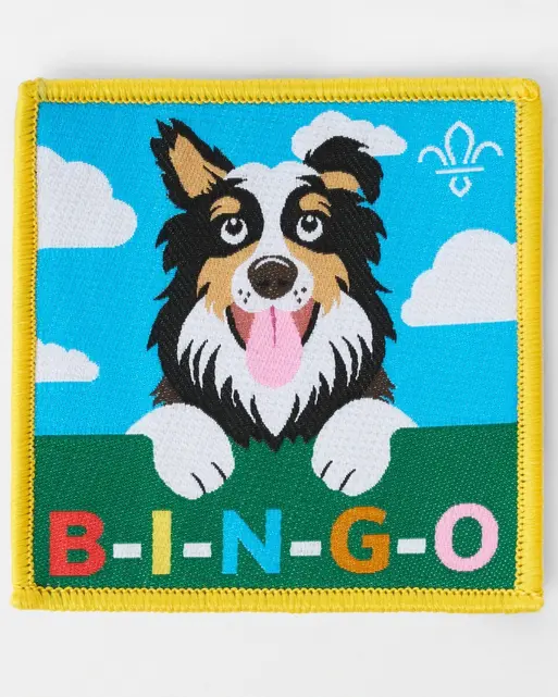 B-I-N-G-O  Campfire Song Blanket Badge