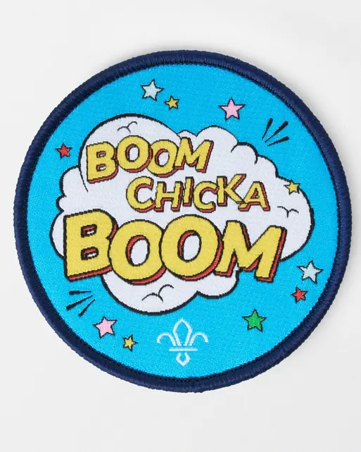 BOOM CHICKA BOOM Campfire Song Blanket Badge