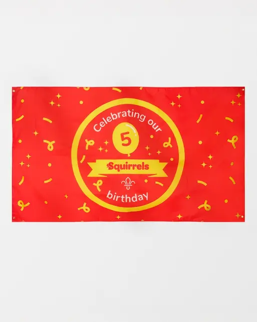 Squirrels 5th Birthday Celebration Banner