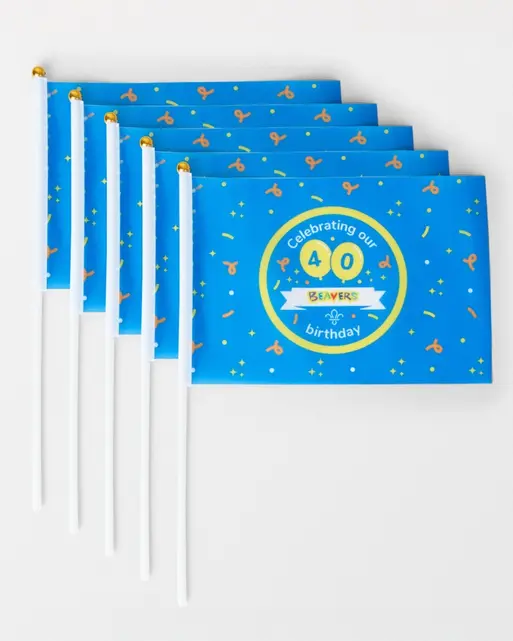 Beavers 40th Birthday Mini Flags 5 Pack