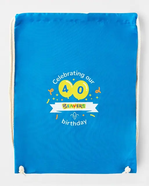 Beavers 40th Birthday Celebration Drawstring Bag