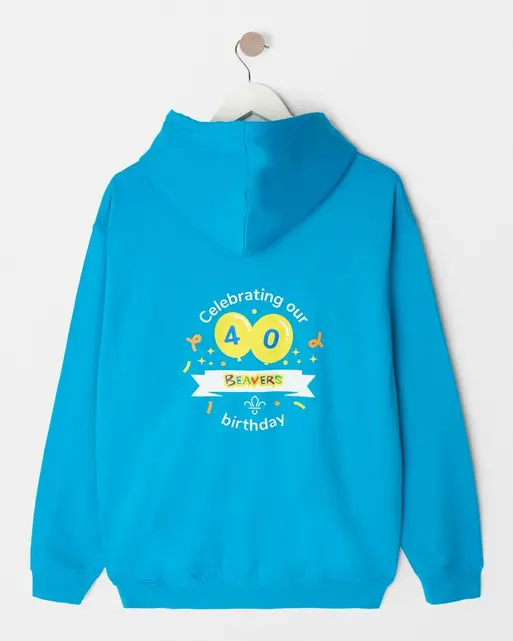Personalised Beavers 40th Birthday Zip Hoodie - Adult
