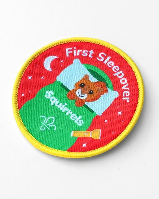 First Sleepover Squirrels Blanket Badge