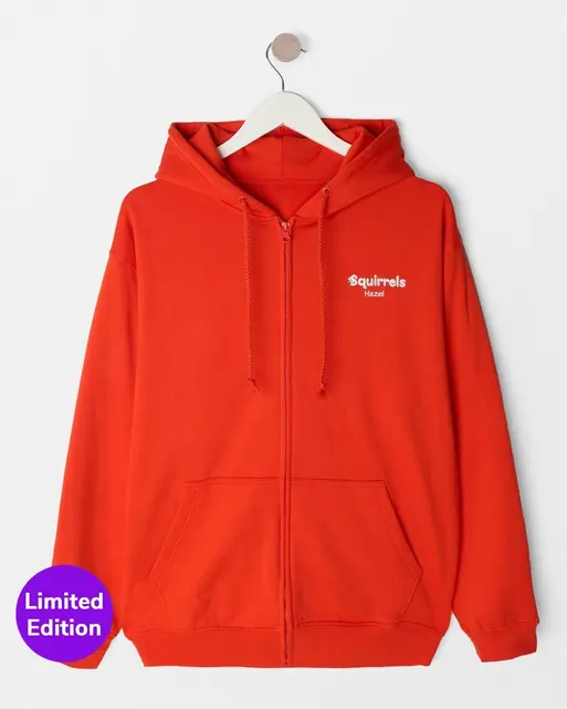 Personalised Squirrels 5th Birthday Zip Hoodie - Adult