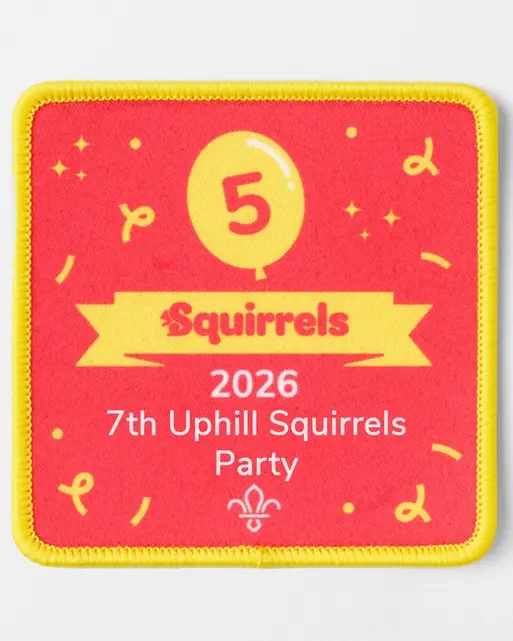 Personalised Squirrels 5th Birthday Celebration Badge