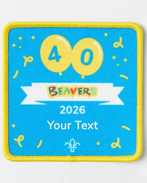Personalised Beavers 40th Birthday Celebration Badge