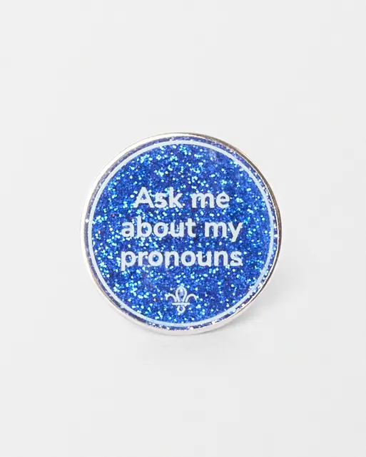 Scout Pride Pronoun Pin Badge - Ask Me