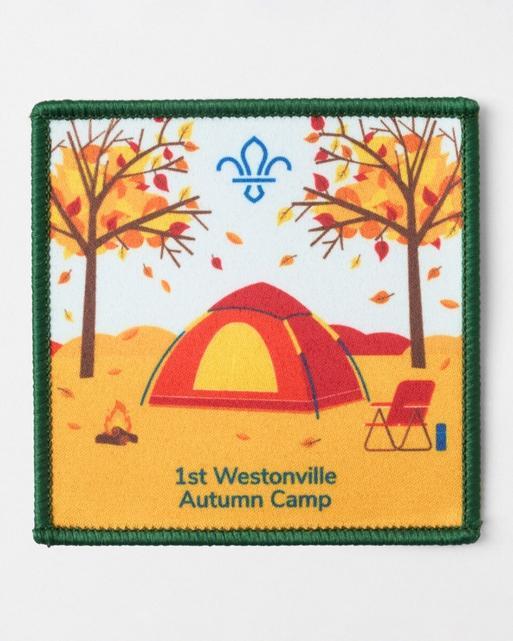 Personalised Autumn Camp Blanket Badge