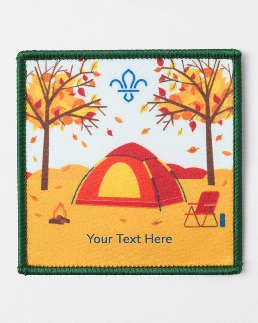 Personalised Autumn Camp Blanket Badge
