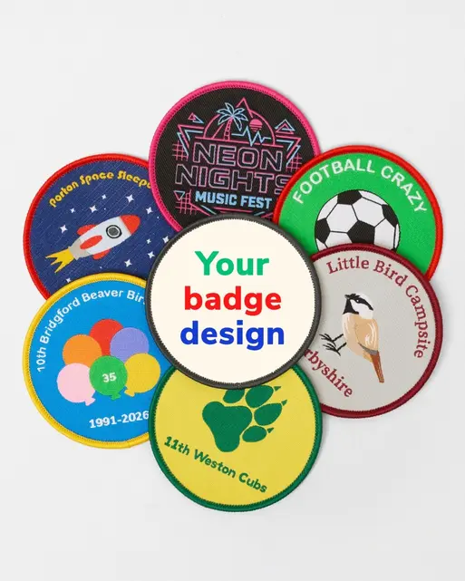 Personalised Custom Woven Badge - Circle