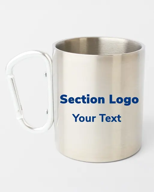 Personalised FDL Stainless Steel Karabiner Handle Mug