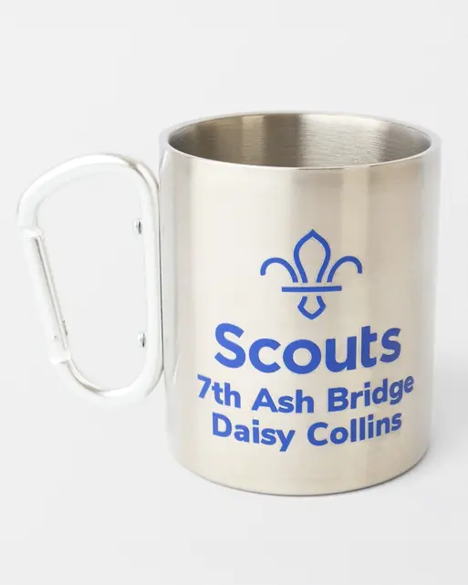 Personalised FDL Stainless Steel Karabiner Handle Mug