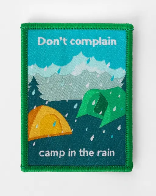 Don't Complain, Camp in the Rain Blanket Badge 