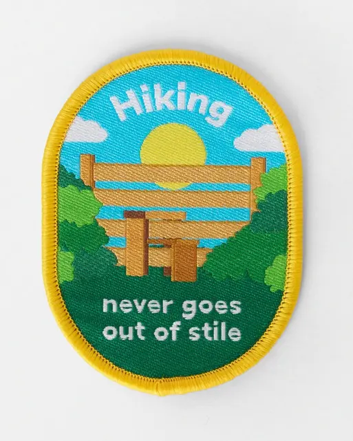 Hiking Never Goes Out of Stile Blanket Badge 